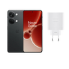 OnePlus Nord 3 5G smartphone with 120Hz AMOLED display shown in black, alongside 80W fast charge adapter for rapid charging performance.