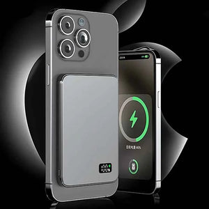 Ultra Thin Power Bank for MagSafe,Magnetic Wireless Fast Charging LED Display Portable Battery For iPhone Samsung Phone Airpods