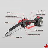 ONEVAN 8" Cordless Brushless Chainsaw - 21V/18V Battery Compatible Cordless Brushless Chainsaw - TeleWorld