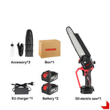 ONEVAN 8" Cordless Brushless Chainsaw - 21V/18V Battery Compatible Cordless Brushless Chainsaw - TeleWorld